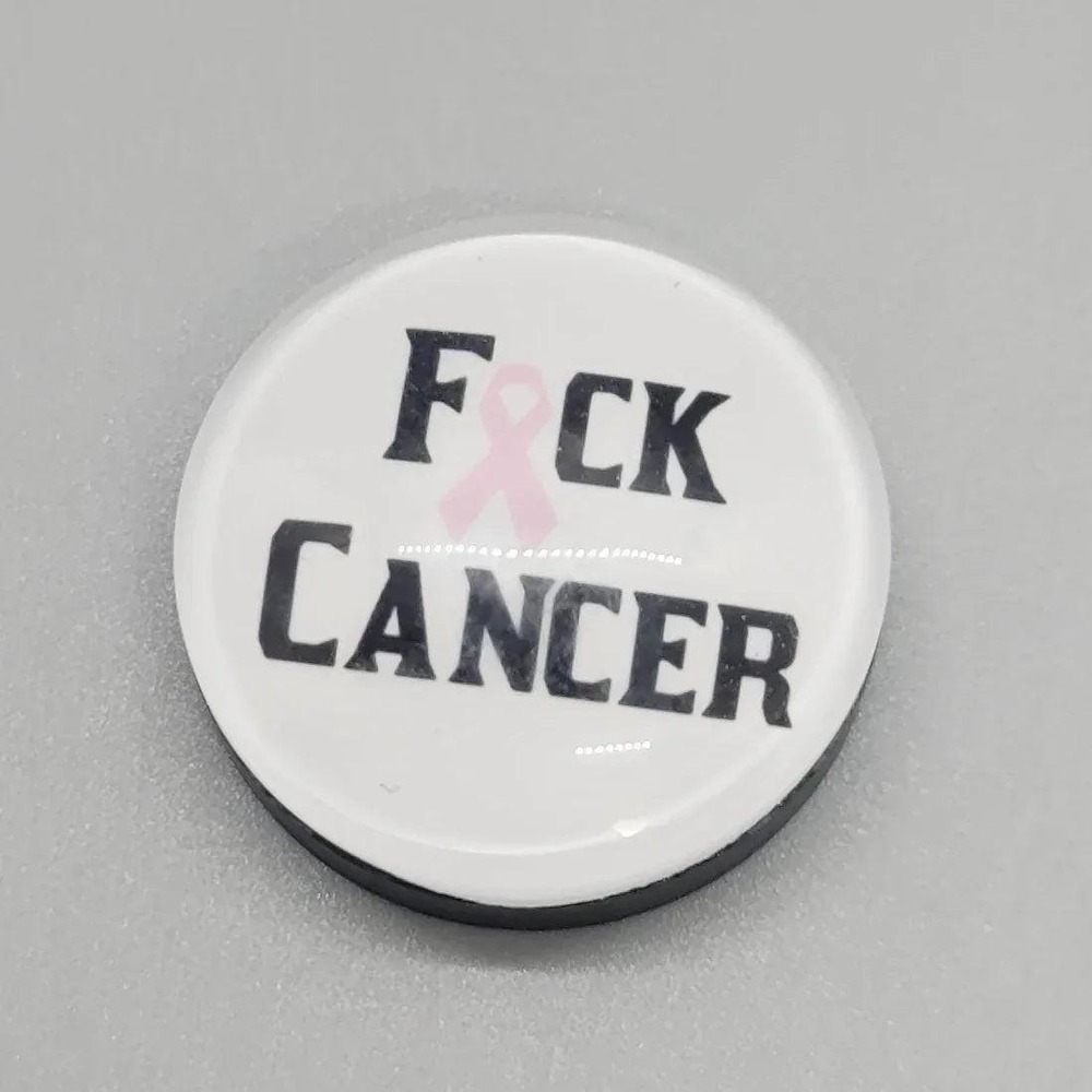 F*** Cancer Magnet, 1 Inch Round Heavy Duty Strong Magnetic